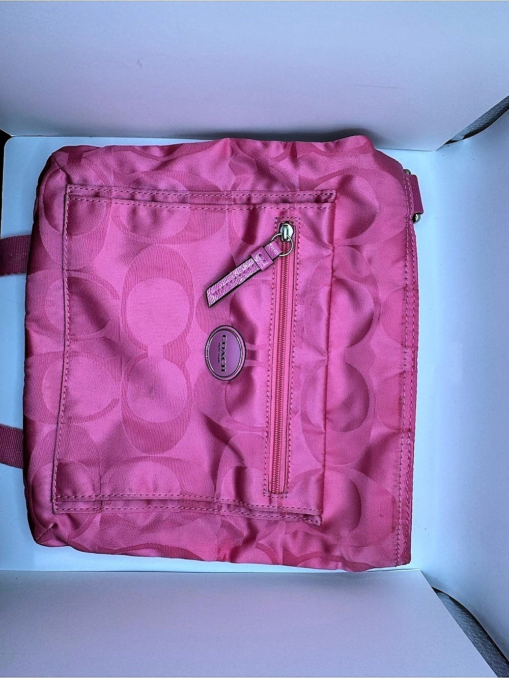 Coach Getaway Signature Nylon File Bag Pink Crossbody